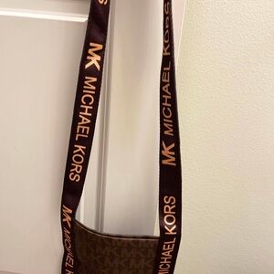 Michael Kors Brown Messenger Bag with Logo Strap